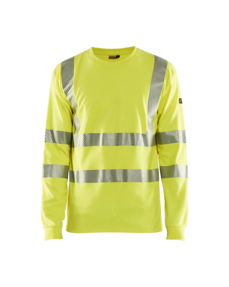 Blåkläder Multinorm T-shirt lange mouwen Inherent 3481 - High Vis Geel voorkant