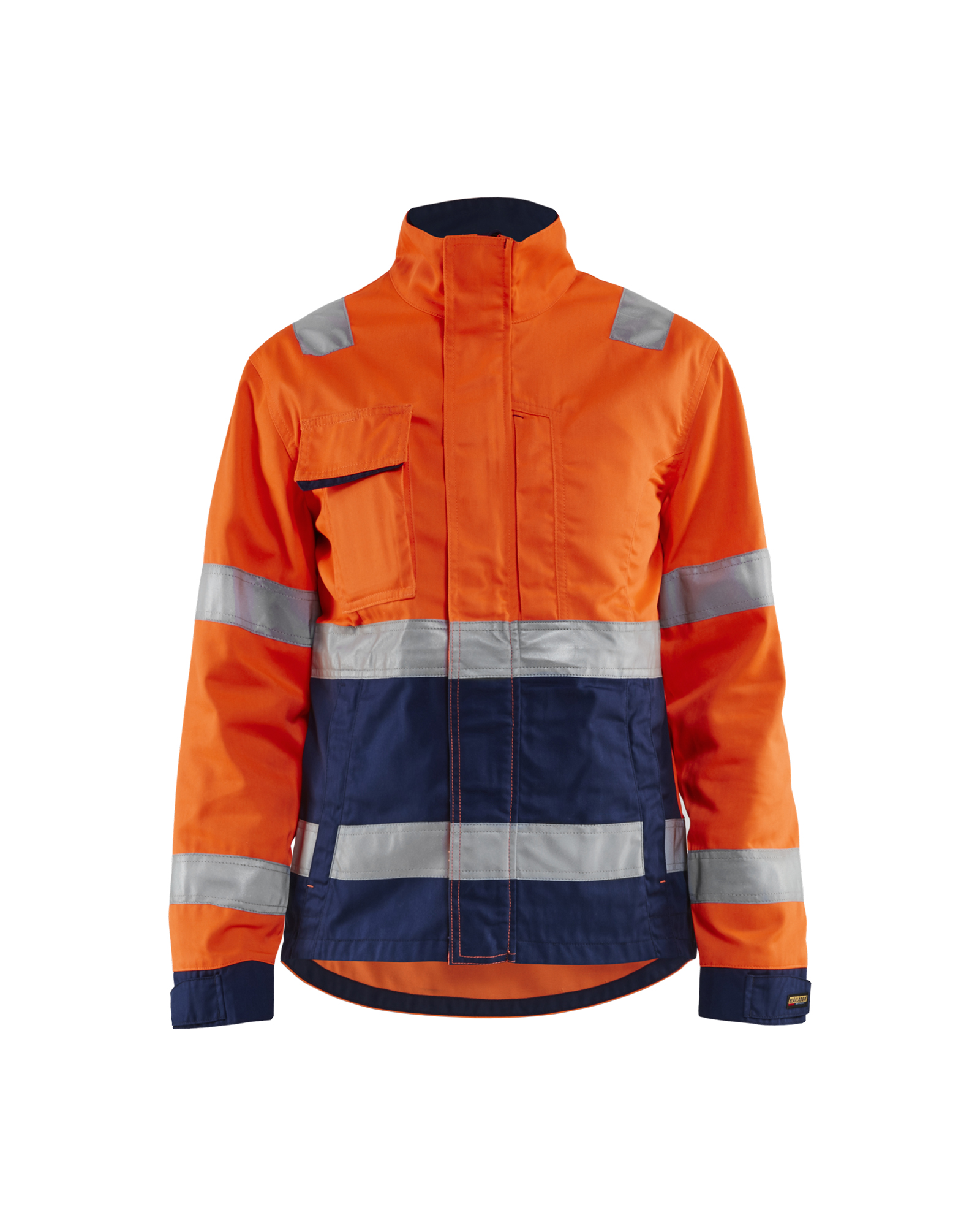 Blåkläder Dames jack High Vis 4903 - High Vis Oranje/Marineblauw voorkant