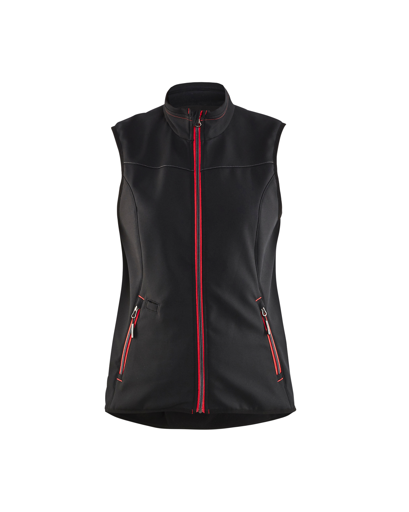 Blåkläder Dames softshell bodywarmer 3851 - Zwart/Rood voorkant