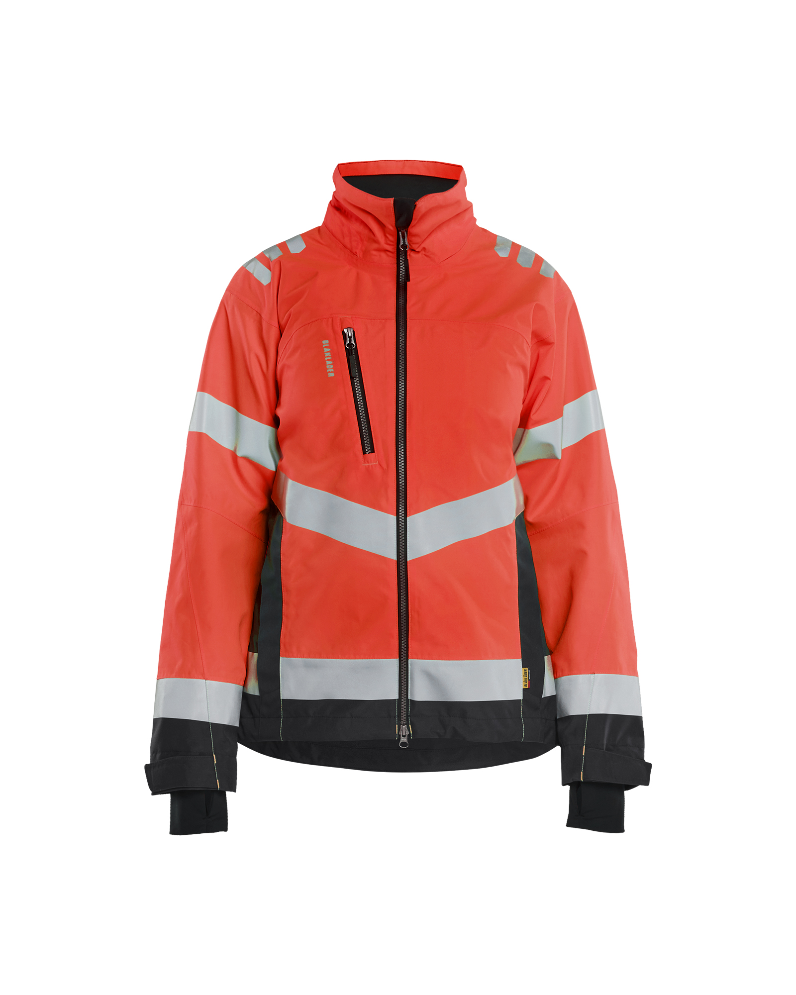 Blåkläder Dames Shell Jack High Vis 4761 - High Vis Rood/Zwart voorkant