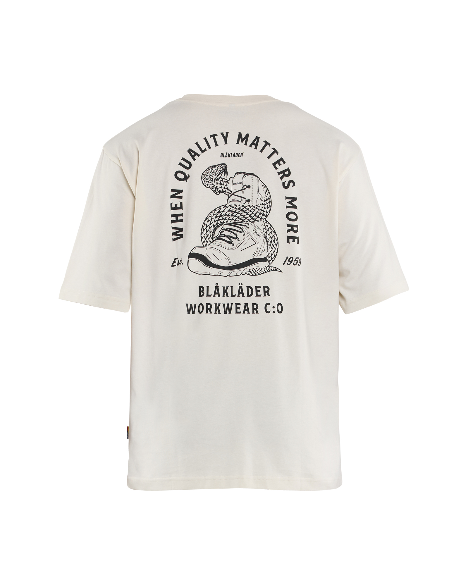 Blåkläder T-shirt Limited Snake 9427 - Ecru achterkant
