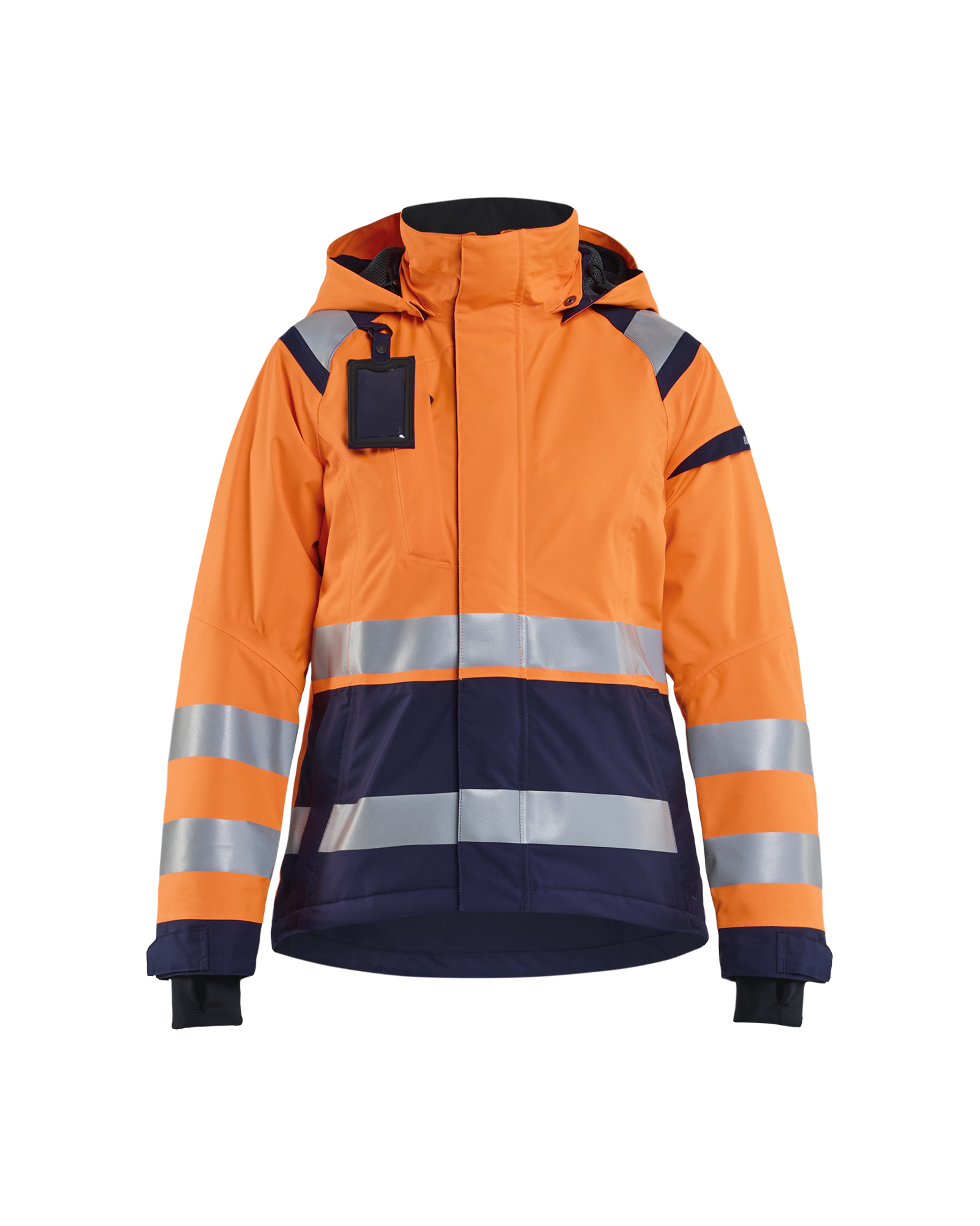 Blåkläder Dames Shell jack High Vis 4904 - High Vis Oranje/Marineblauw voorkant