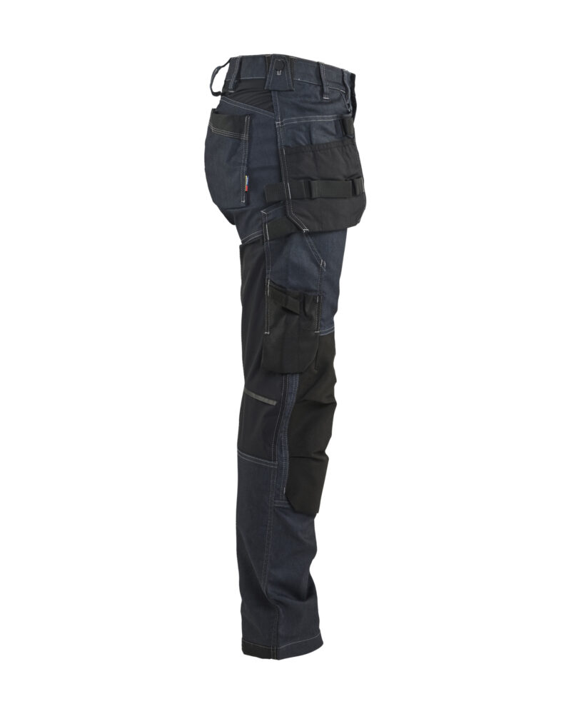 Blåkläder Dames Werkbroek denim stretch met gereedschapszakken 7132 - zijkant