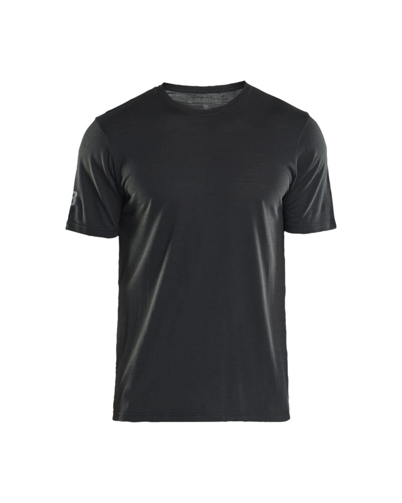 Blåkläder T-shirt merinowol 3536 - Zwart voorkant
