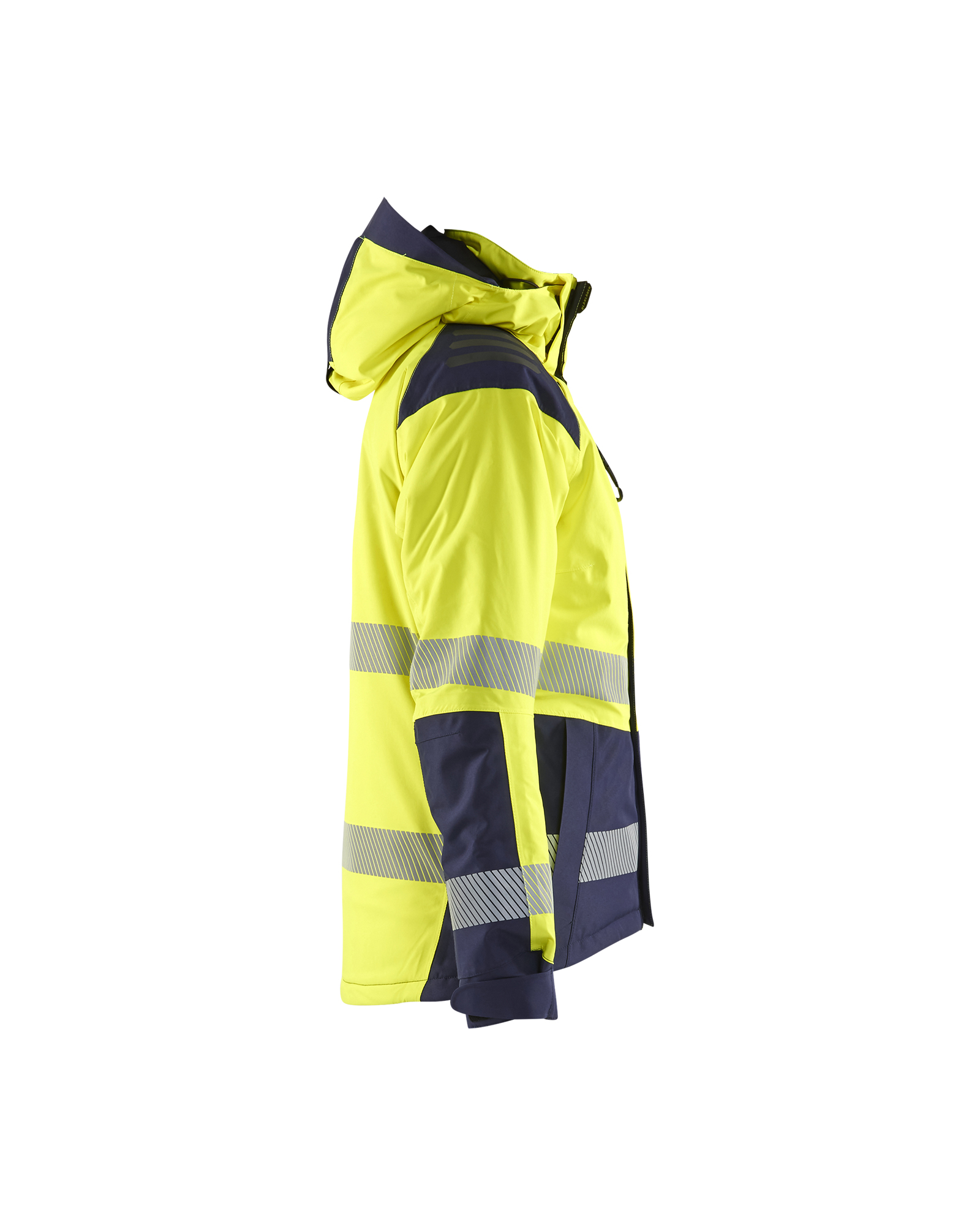 Blåkläder Dames Winterjas High Vis 4456 - High Vis Geel/Marineblauw zijkant