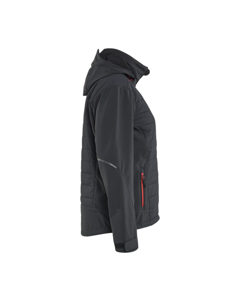 Blåkläder Dames Hybride Jack 4733 - Zwart/Rood zijkant