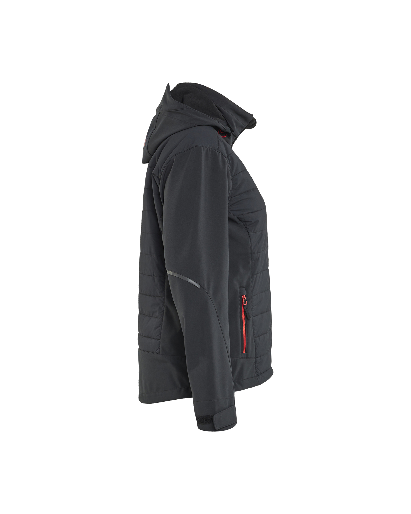 Blåkläder Dames Hybride Jack 4733 - Zwart/Rood zijkant