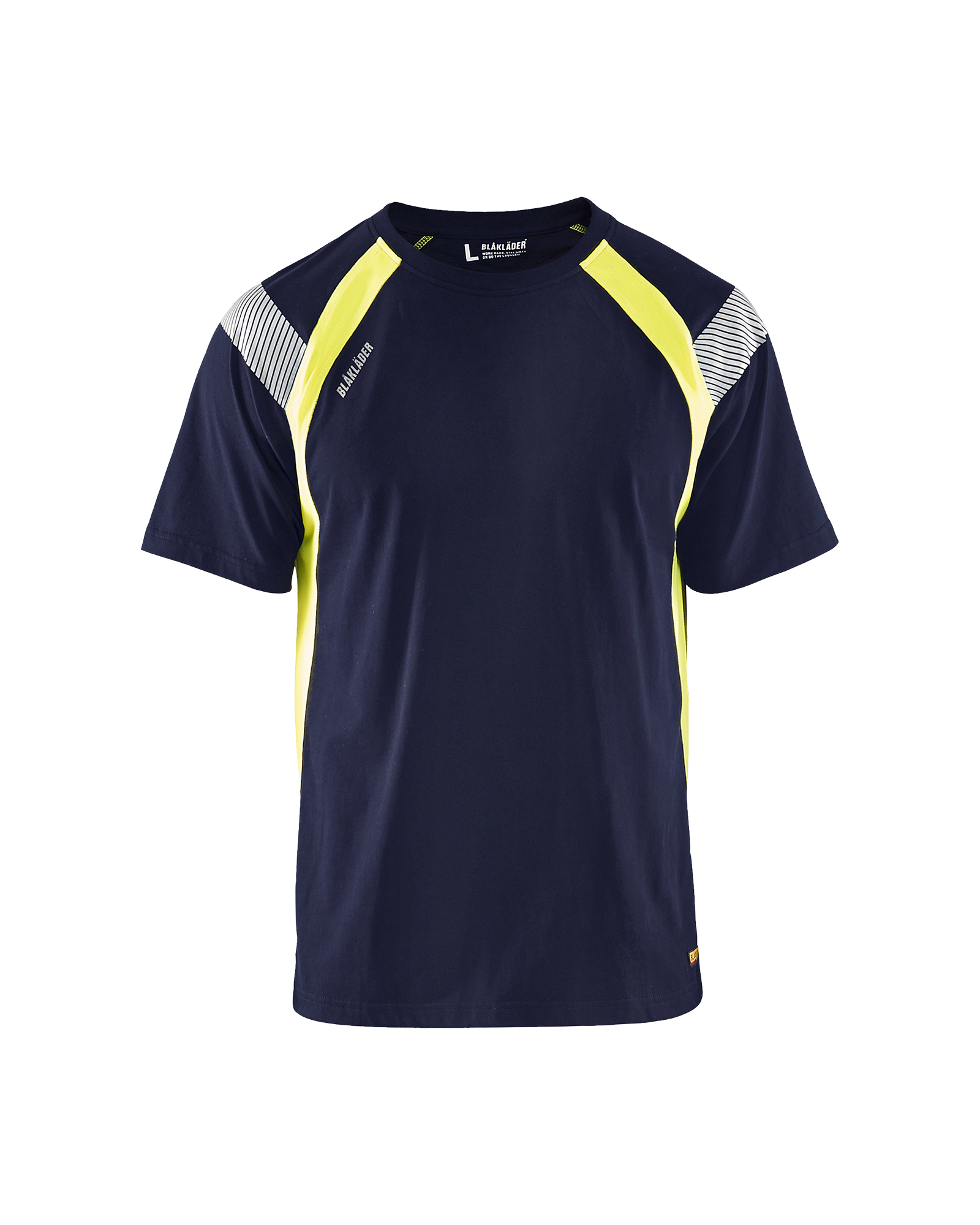 Blåkläder T-shirt Visible 3332 - Marine / High Vis Geel voorkant