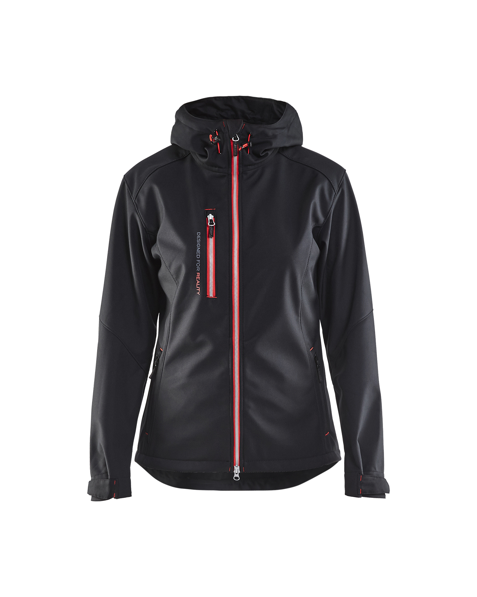 Blåkläder Dames softshell jack 4919 - Zwart/Rood voorkant