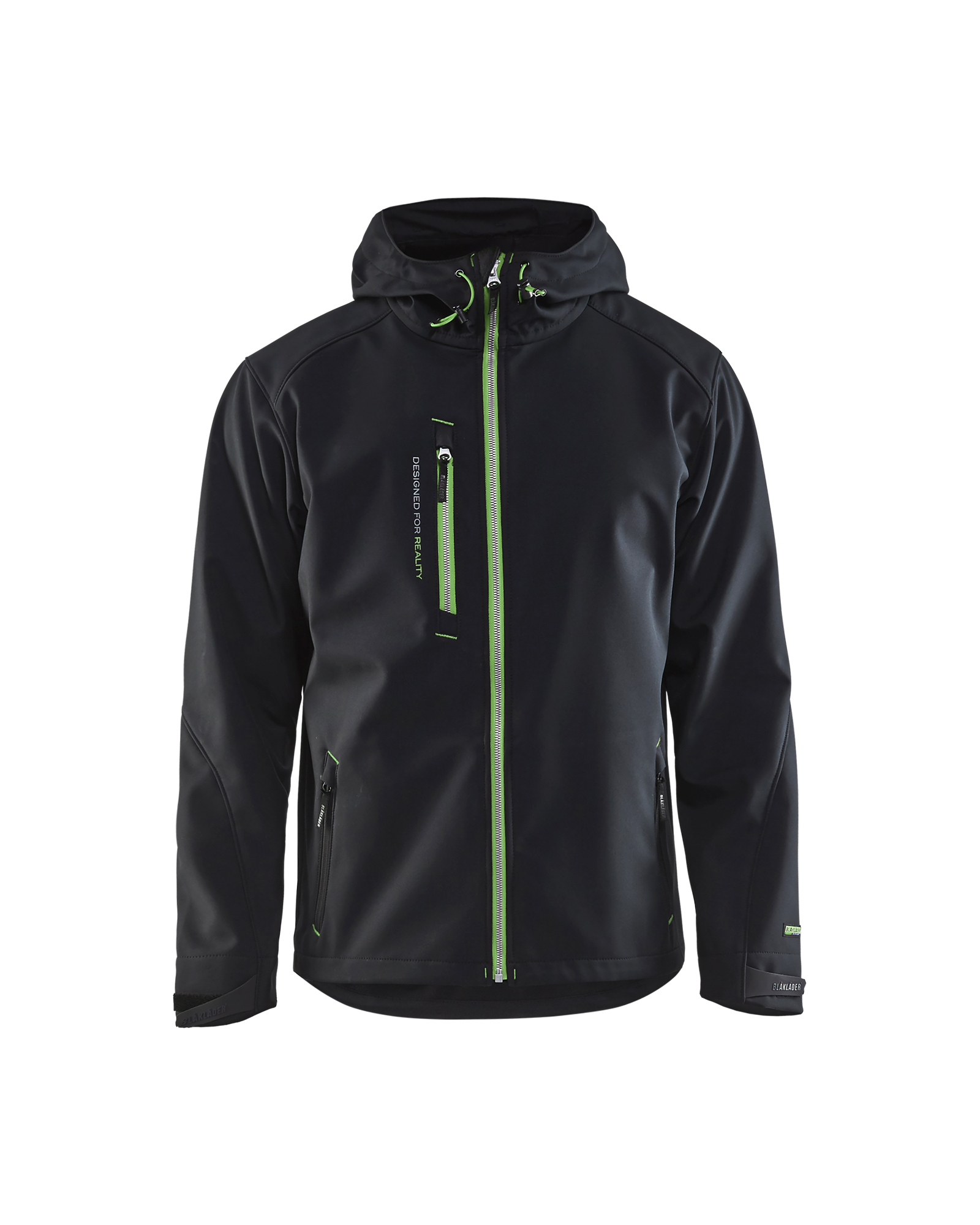 Blåkläder Softshell Jack 4949 - Zwart/Groen voorkant