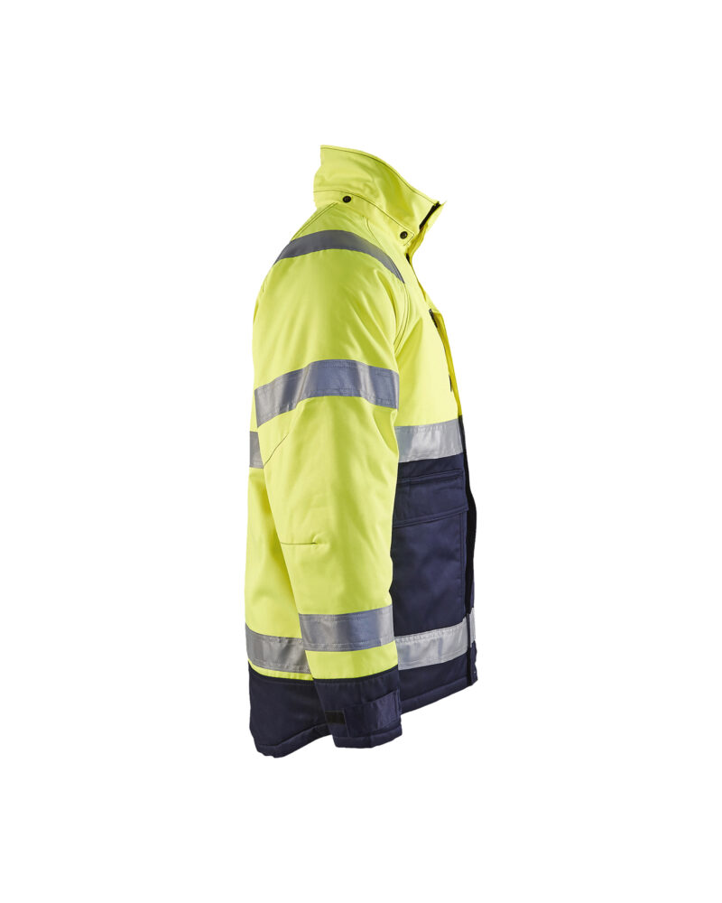 Blåkläder Winterjas High Vis 4828 - High Vis Geel/Marineblauw zijkant