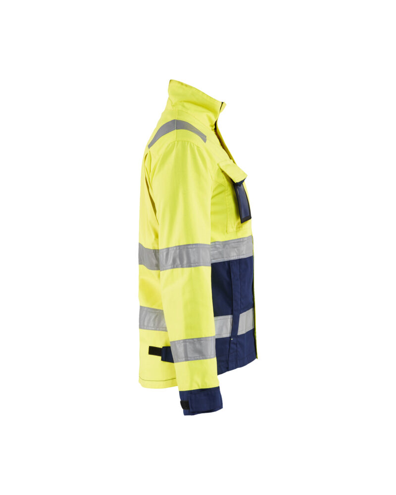 Blåkläder Dames jack High Vis 4903 - High Vis Geel/Marineblauw zijkant