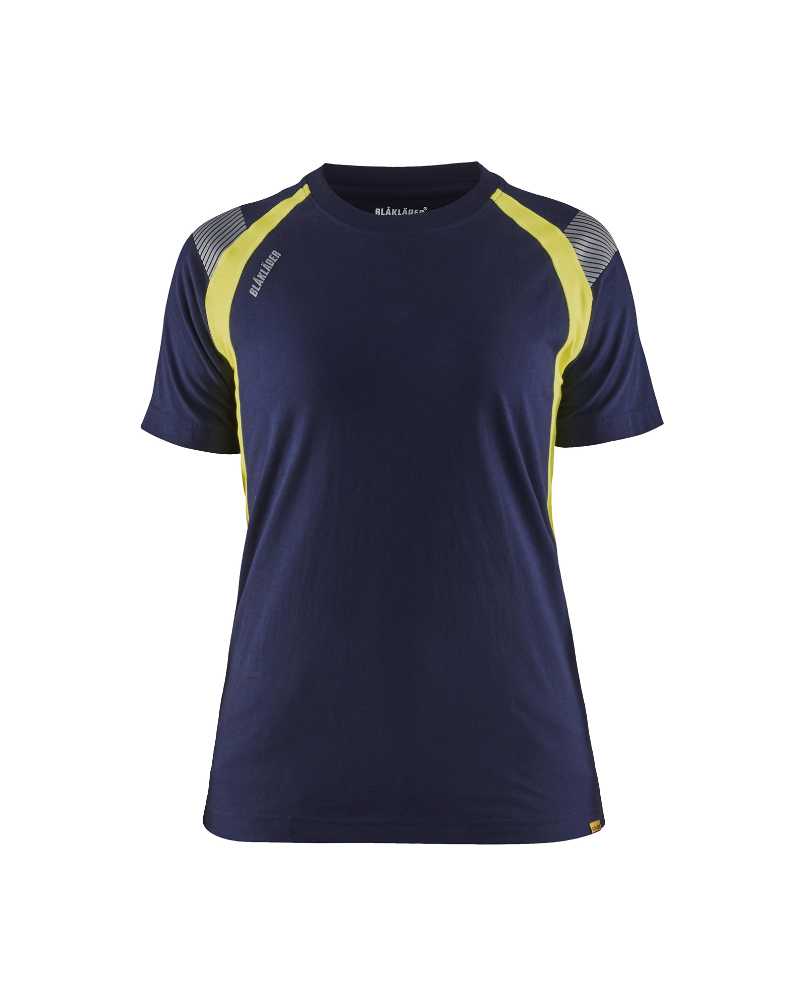 Blåkläder Dames T-shirt Visible 3402 - Marine / High Vis Geel voorkant