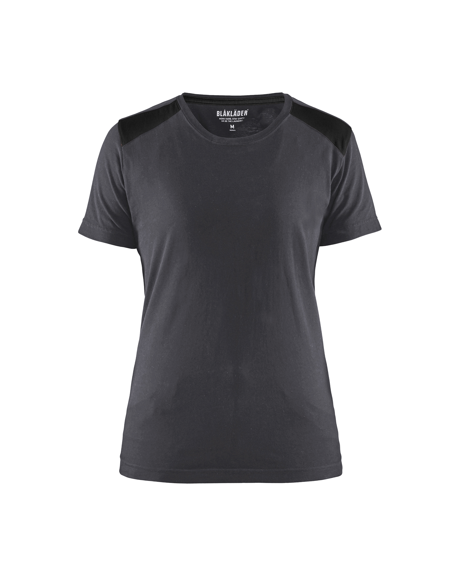 Blåkläder Dames T-shirt bi-colour 3479 - Medium grijs / Zwart voorkant