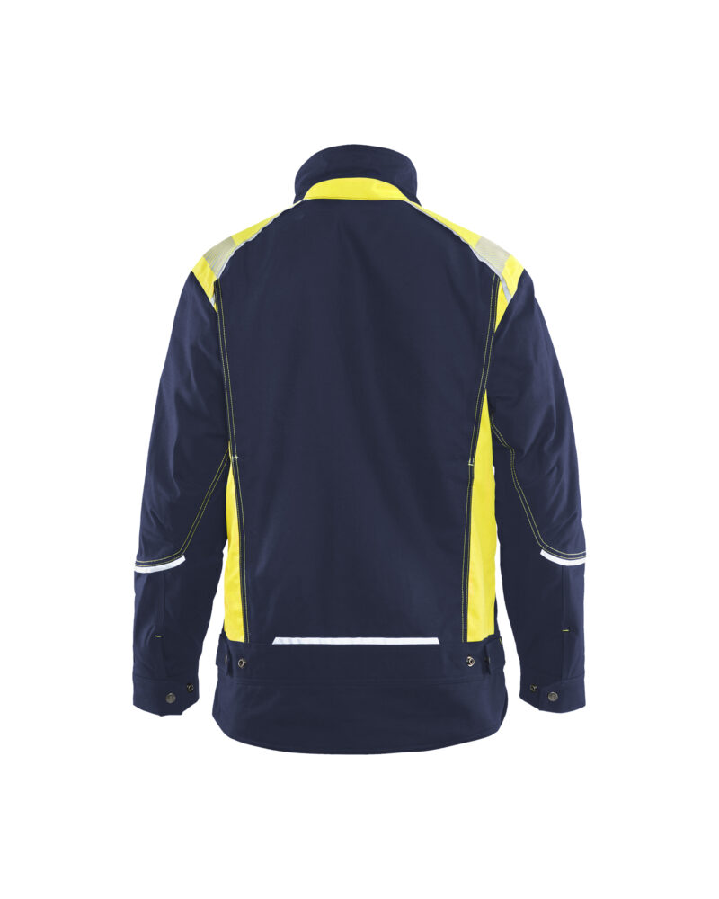 Blåkläder Winterjas Visible 4915 - Marine / High Vis Geel achterkant