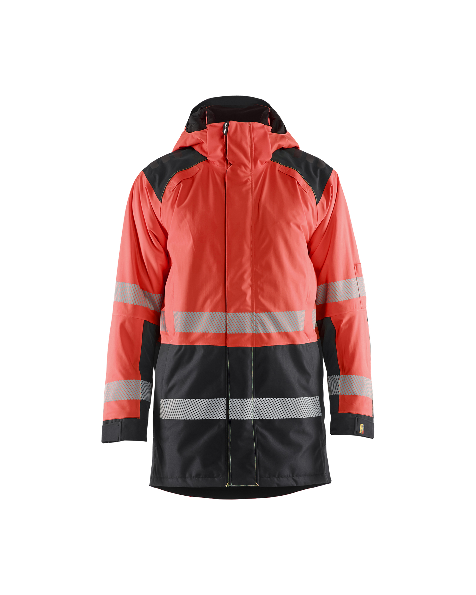 Blåkläder Winterparka High Vis 4457 - High Vis Rood/Zwart voorkant