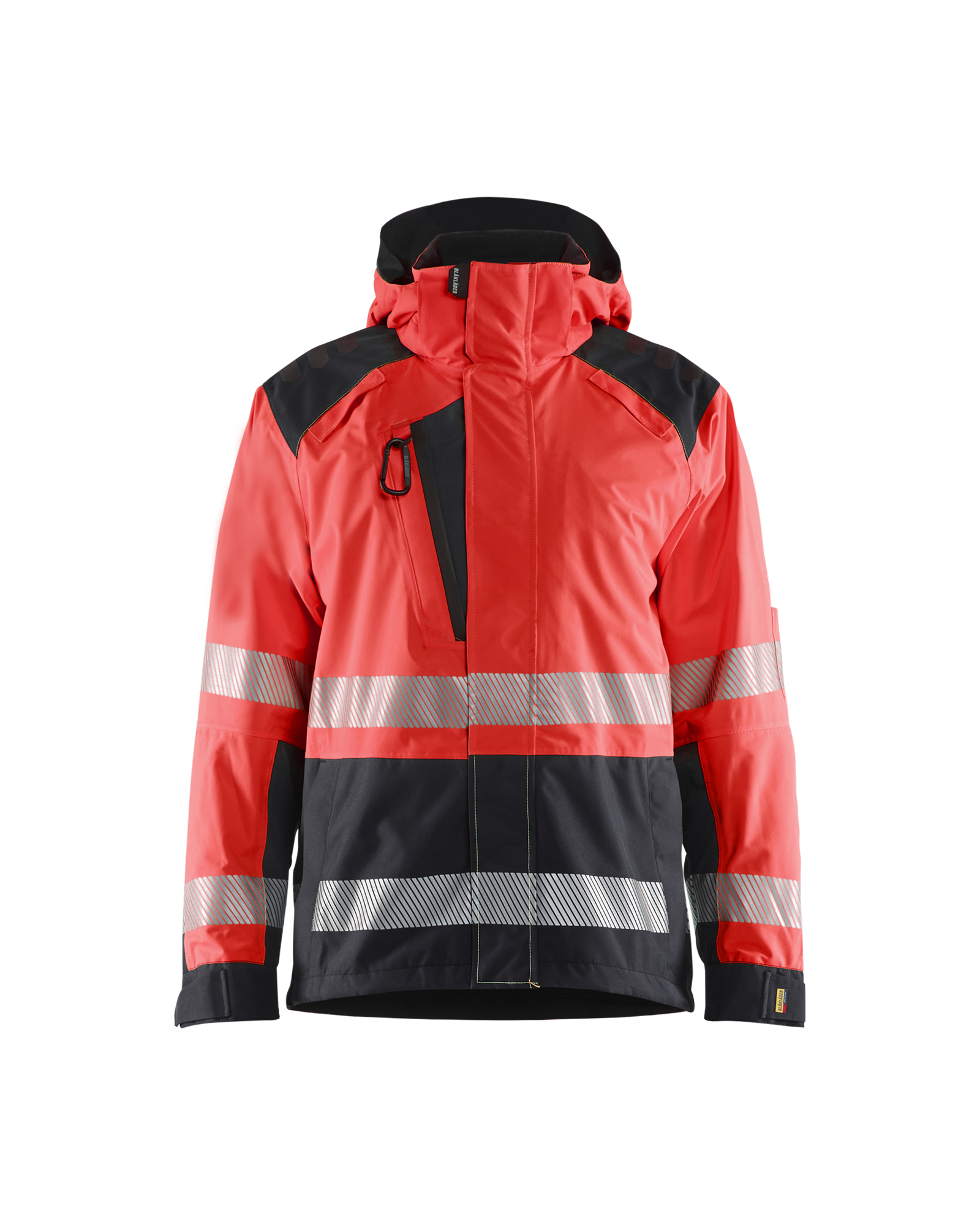 Blåkläder Shell jack High Vis 4435 - High Vis Rood/Zwart voorkant