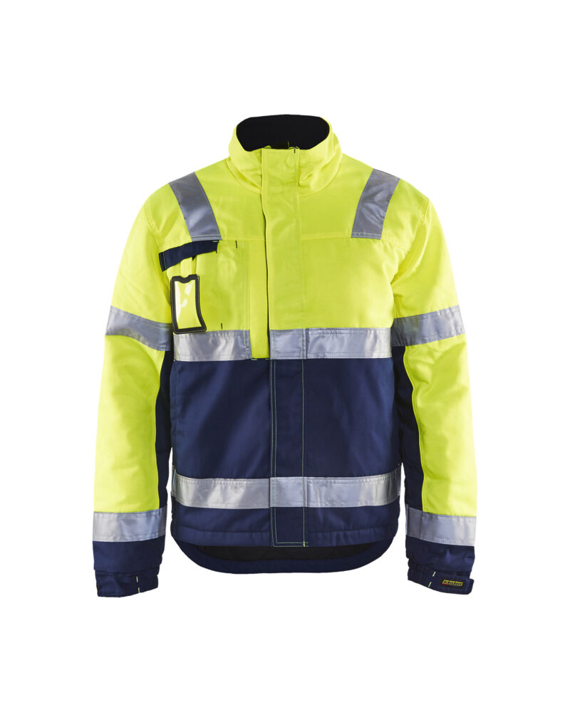 Blåkläder Winterjas High Vis 4862 - High Vis Geel/Marineblauw voorkant