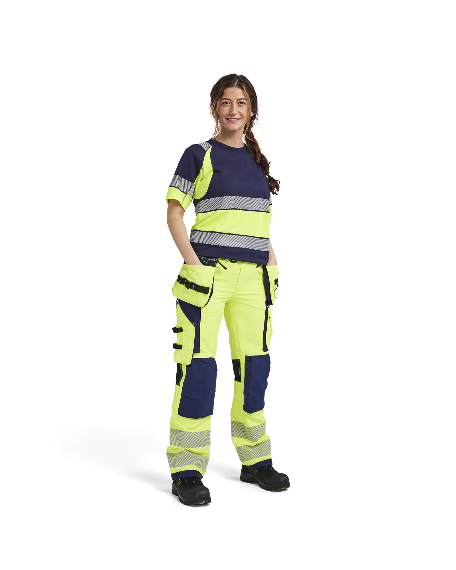 Blåkläder Dames High Vis werkbroek 4-weg stretch met gereedschapszakken 7197 - detail 3