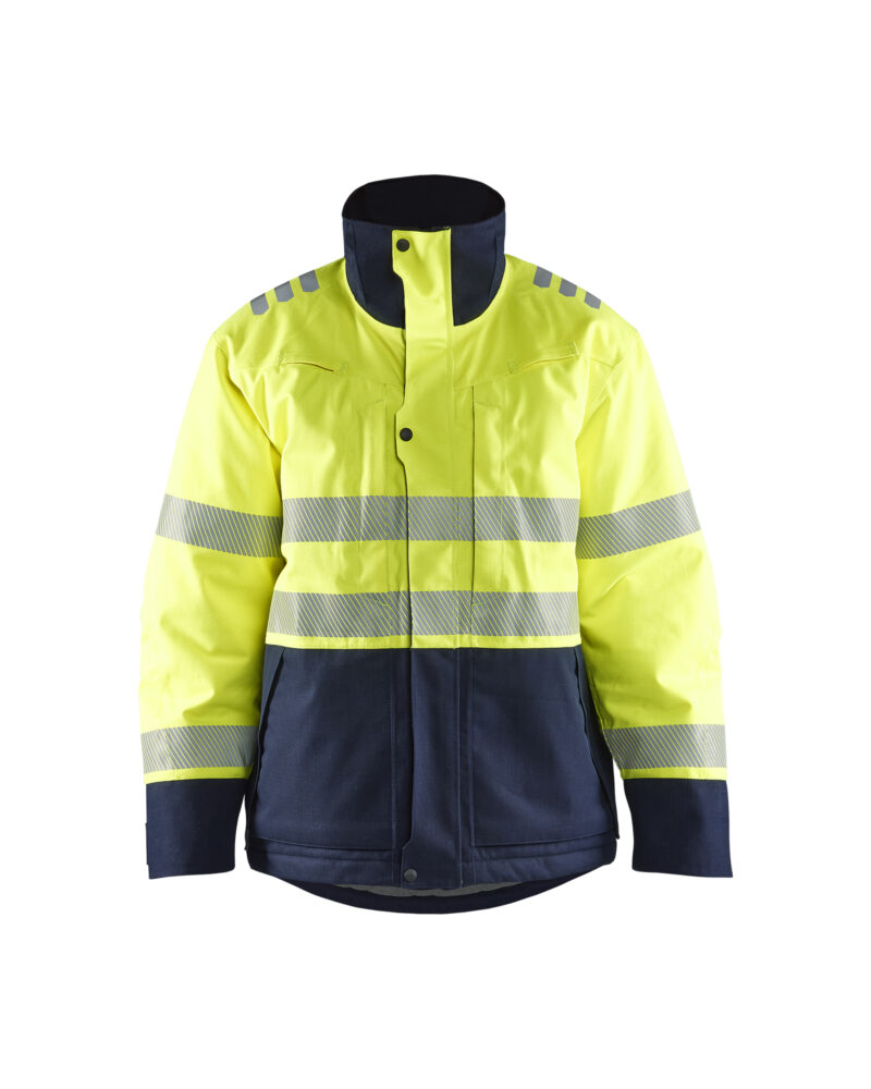 Blåkläder APC 2 Multinorm Winterjas inherent 4517 - High Vis Geel/Marineblauw voorkant