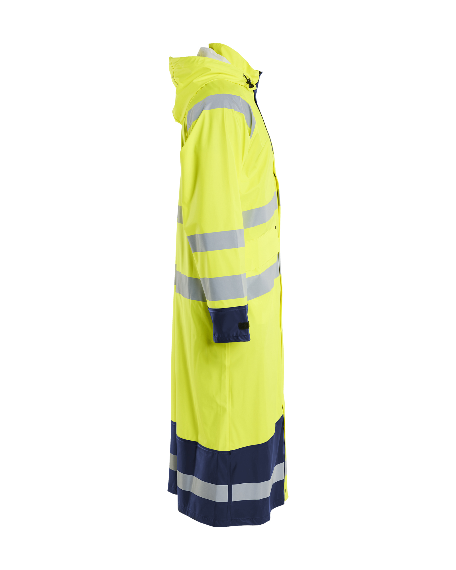Blåkläder Regenparka High Vis LEVEL 1 4325 - High Vis Geel/Marineblauw zijkant
