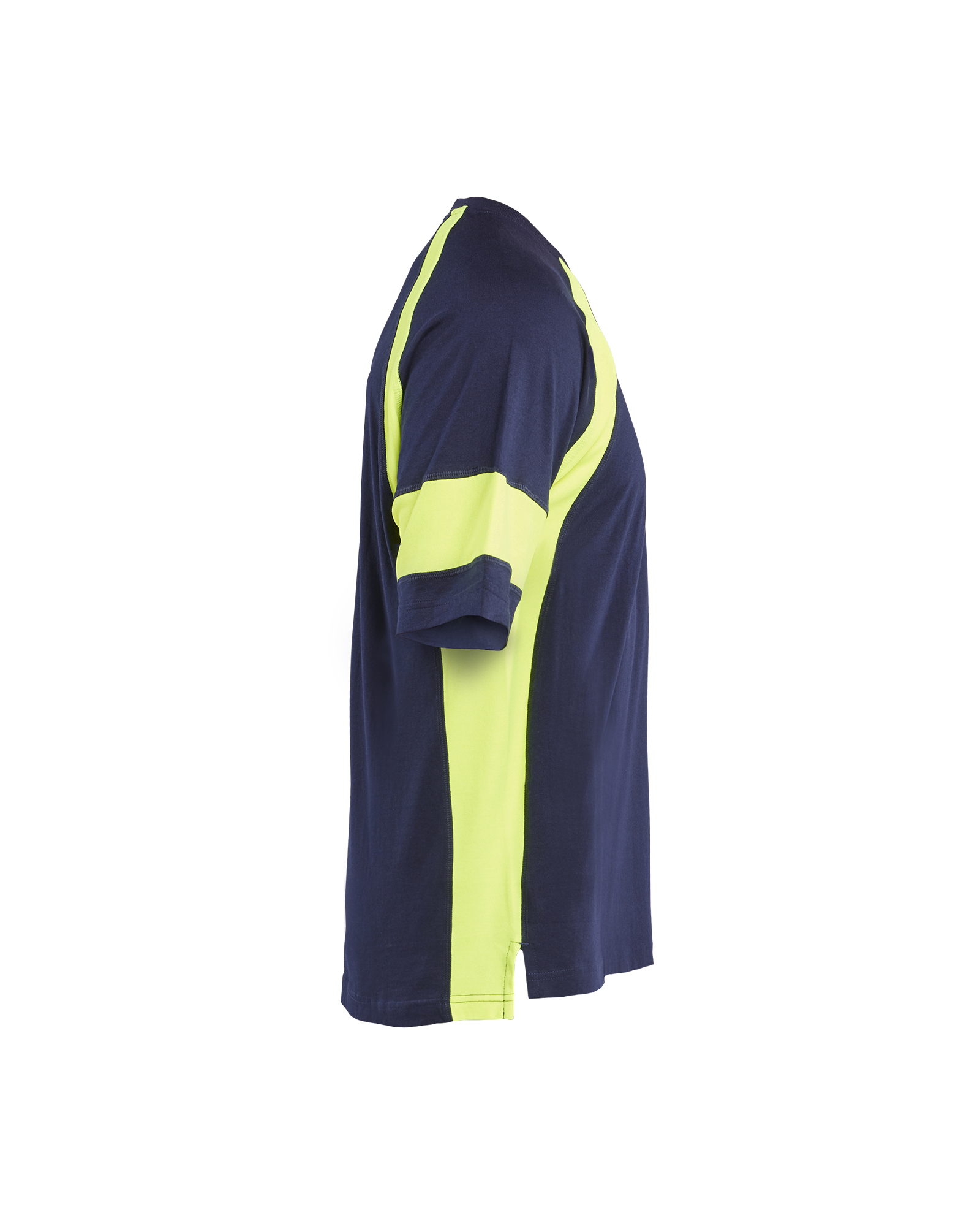 Blåkläder T-shirt Visible 3523 - Marine / High Vis Geel zijkant
