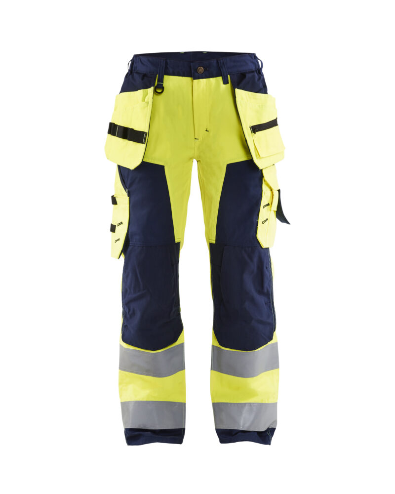 Blåkläder Dames High Vis werkbroek met gereedschapzakken 7156 - voorkant