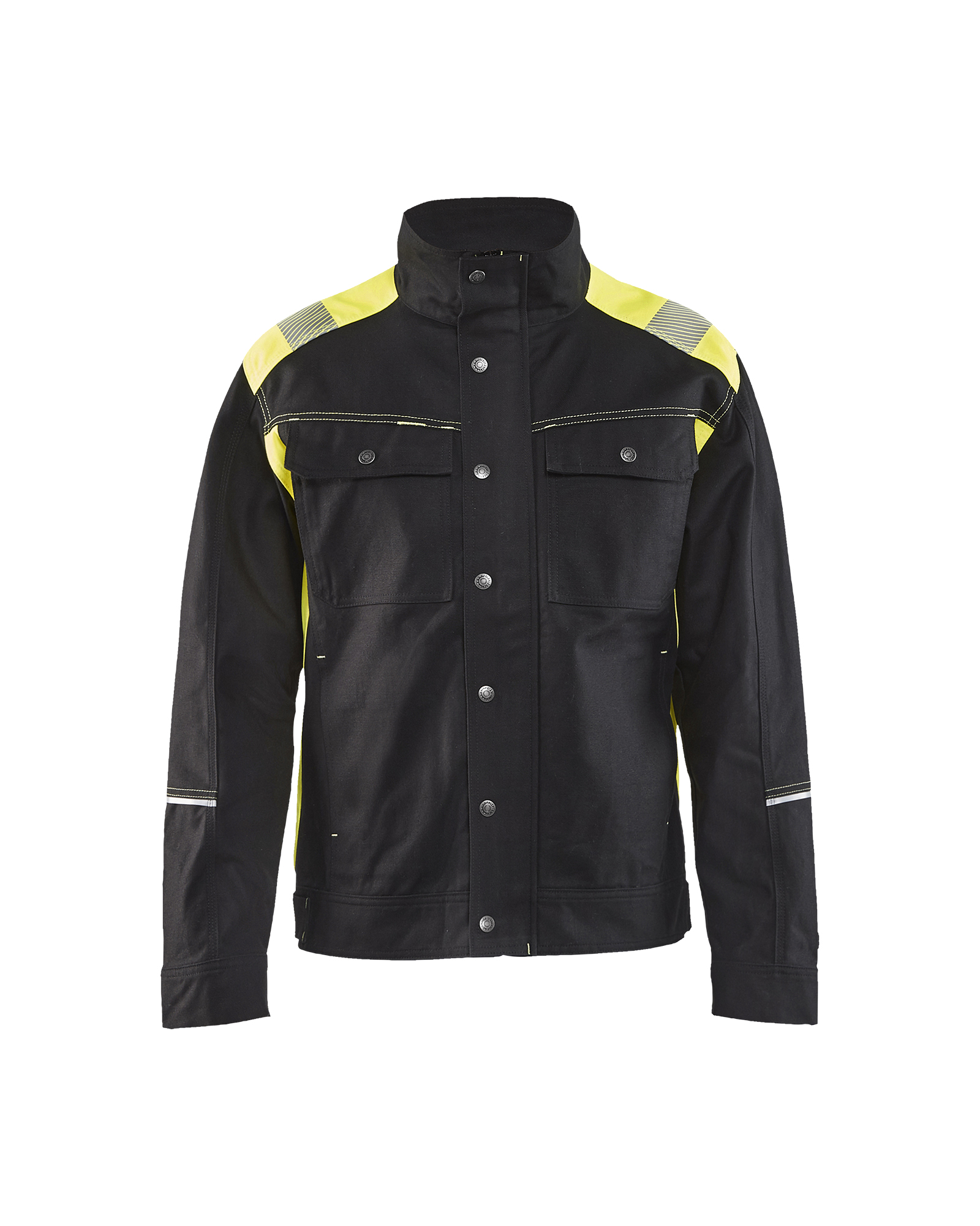 Blåkläder Jack. Ongevoerd Visible 4095 - Zwart / High Vis Geel voorkant