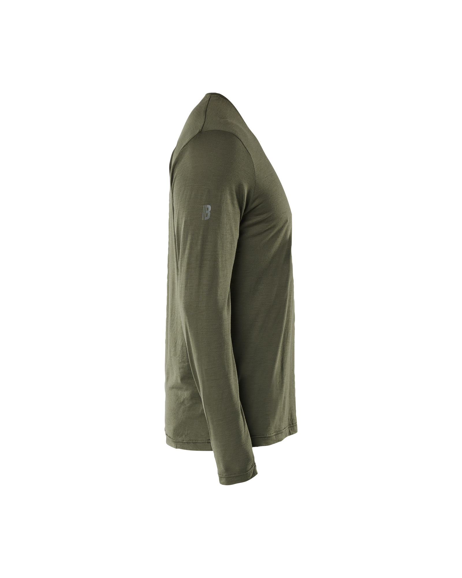 Blåkläder T-shirt lange mouwen merinowol 3538 - Donker herfstgroen zijkant