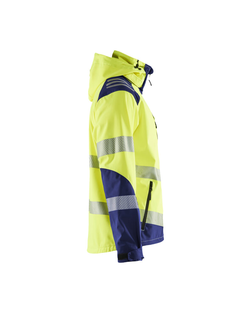 Blåkläder Softshell jack High Vis 4491 - High Vis Geel/Marineblauw zijkant