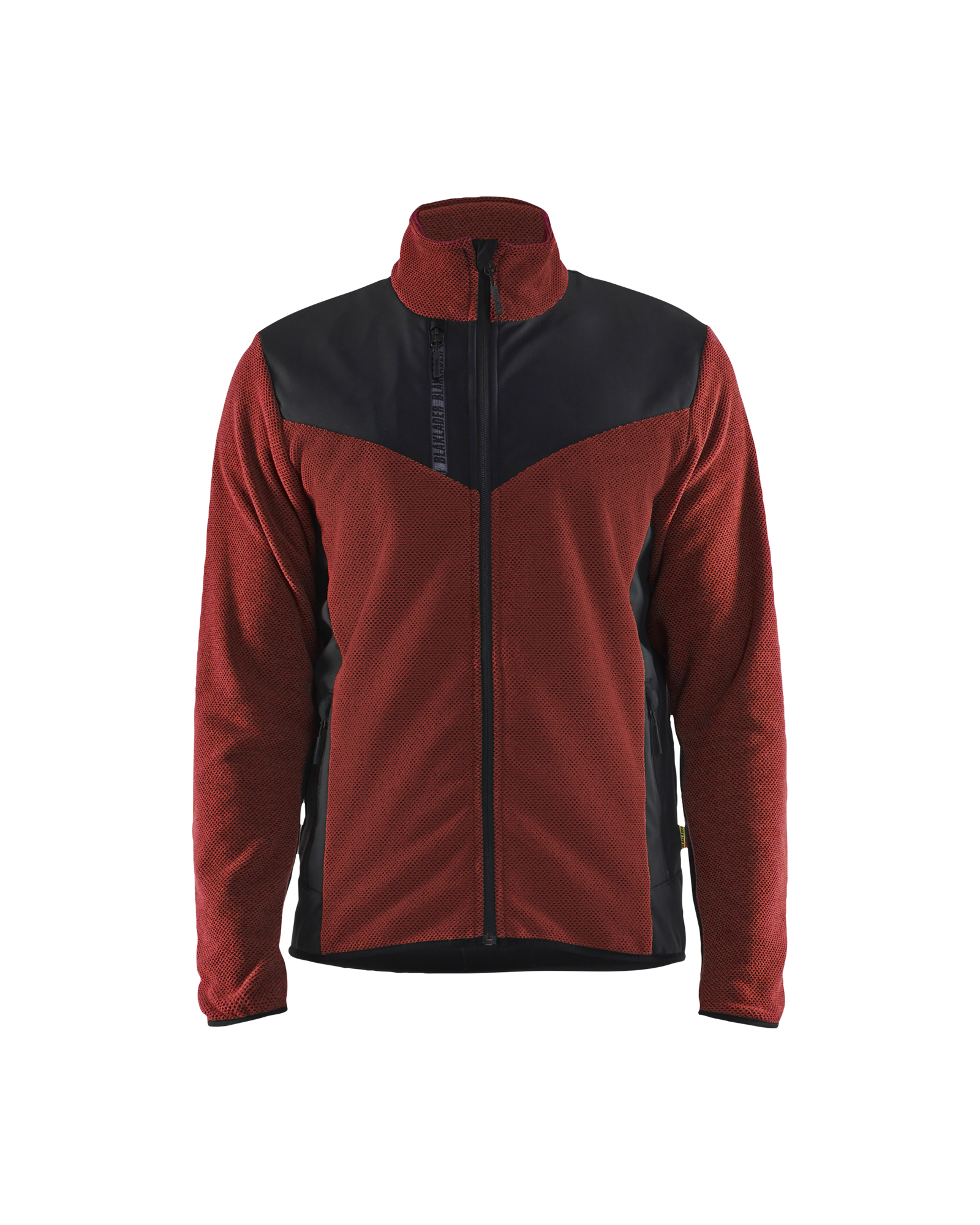 Blåkläder Gebreid vest met softshell 5942 - Gebrand rood/Zwart voorkant