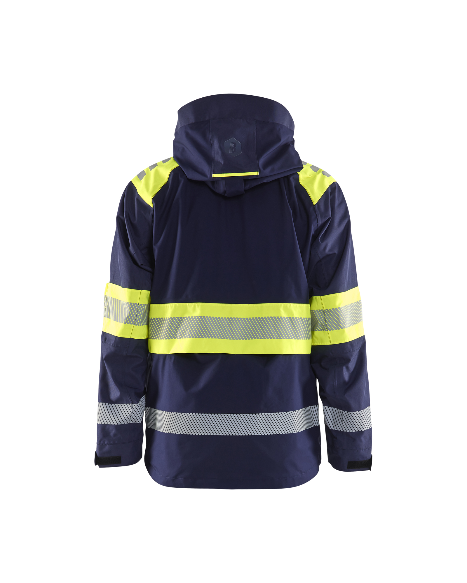 Blåkläder Shell jack High Vis 4420 - Marine / High Vis Geel achterkant
