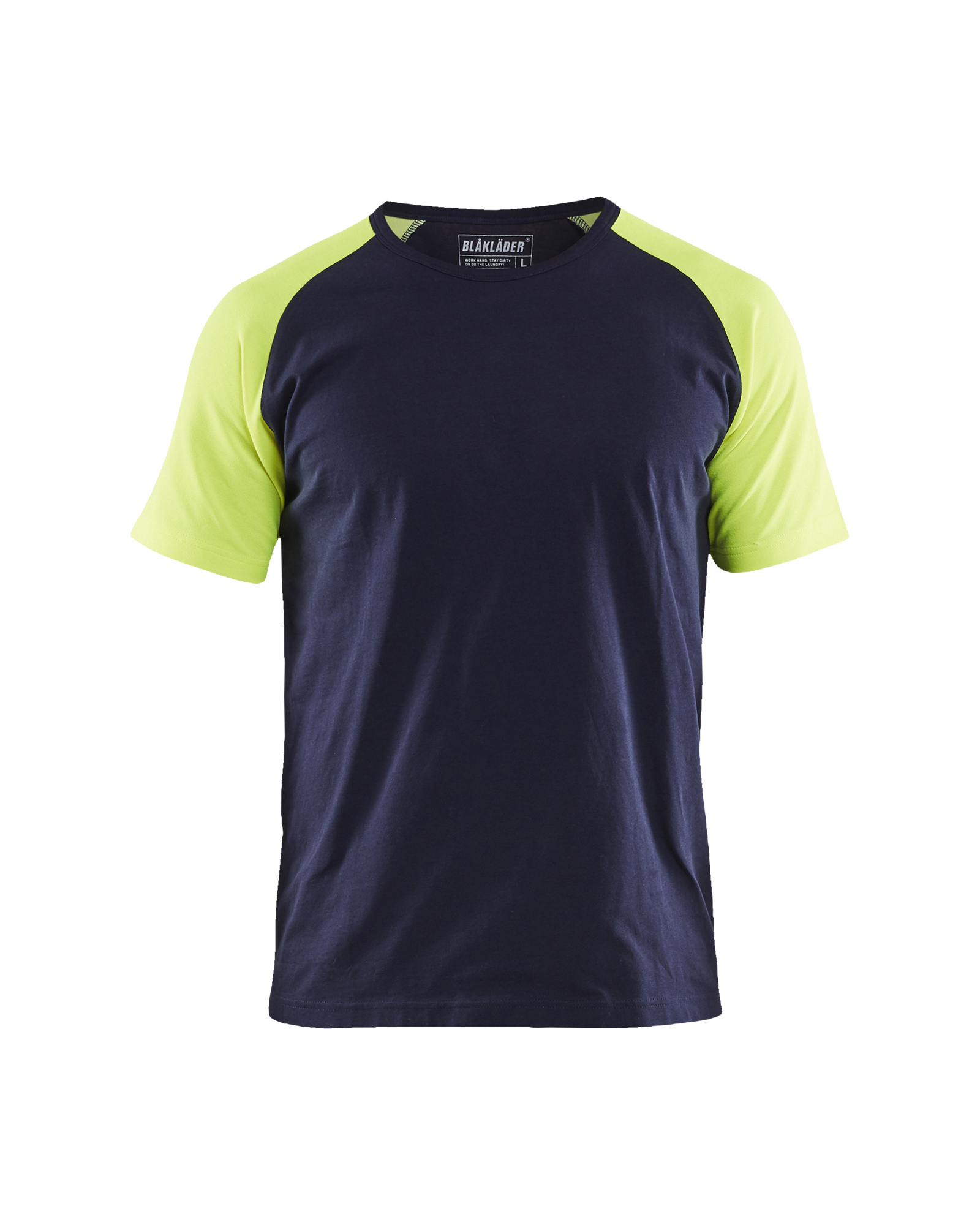 Blåkläder T-shirt Visible 3515 - Marine / High Vis Geel voorkant