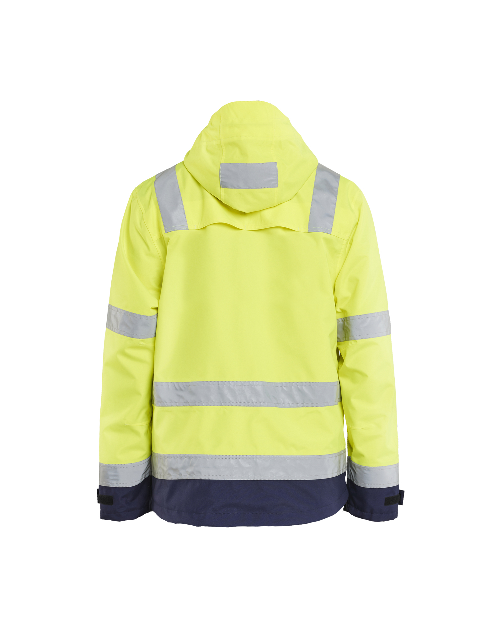 Blåkläder Shell Jack. Ongevoerd High Vis 4837 - High Vis Geel/Marineblauw achterkant
