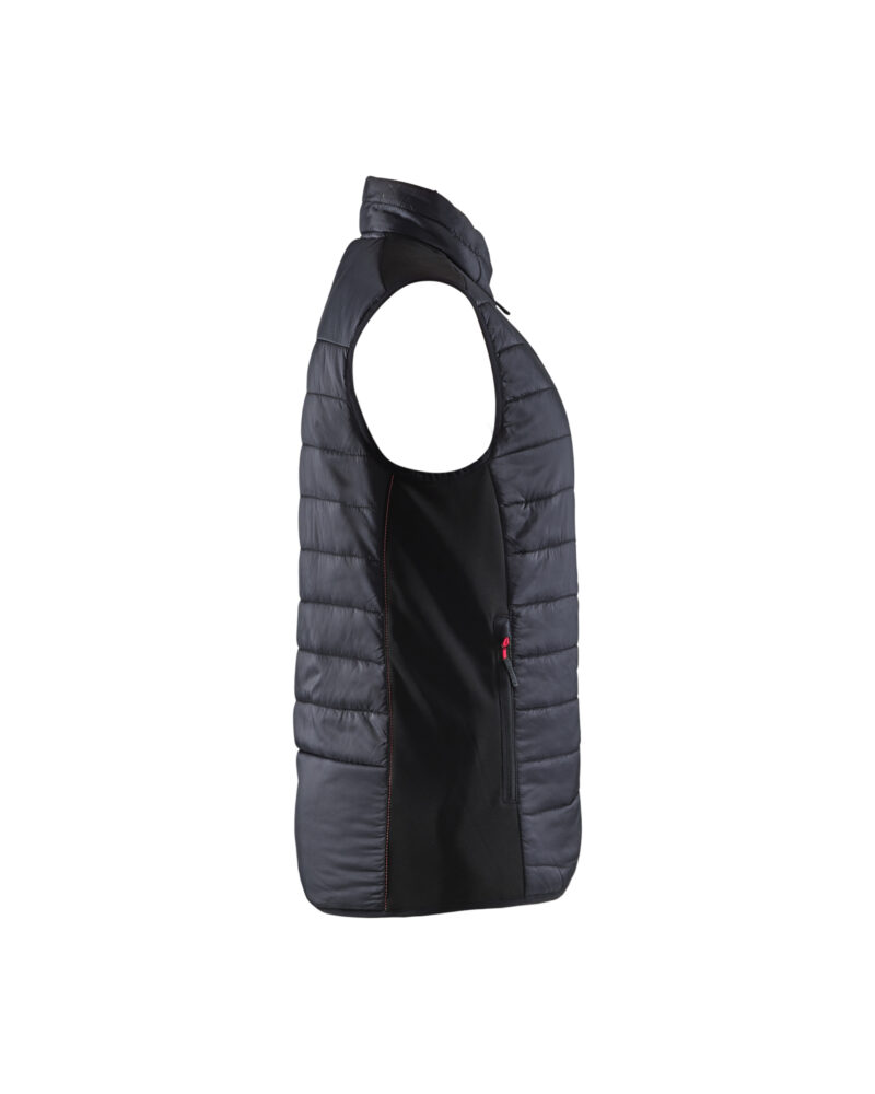 Blåkläder Dames gevoerde bodywarmer 3864 - Zwart/Rood zijkant