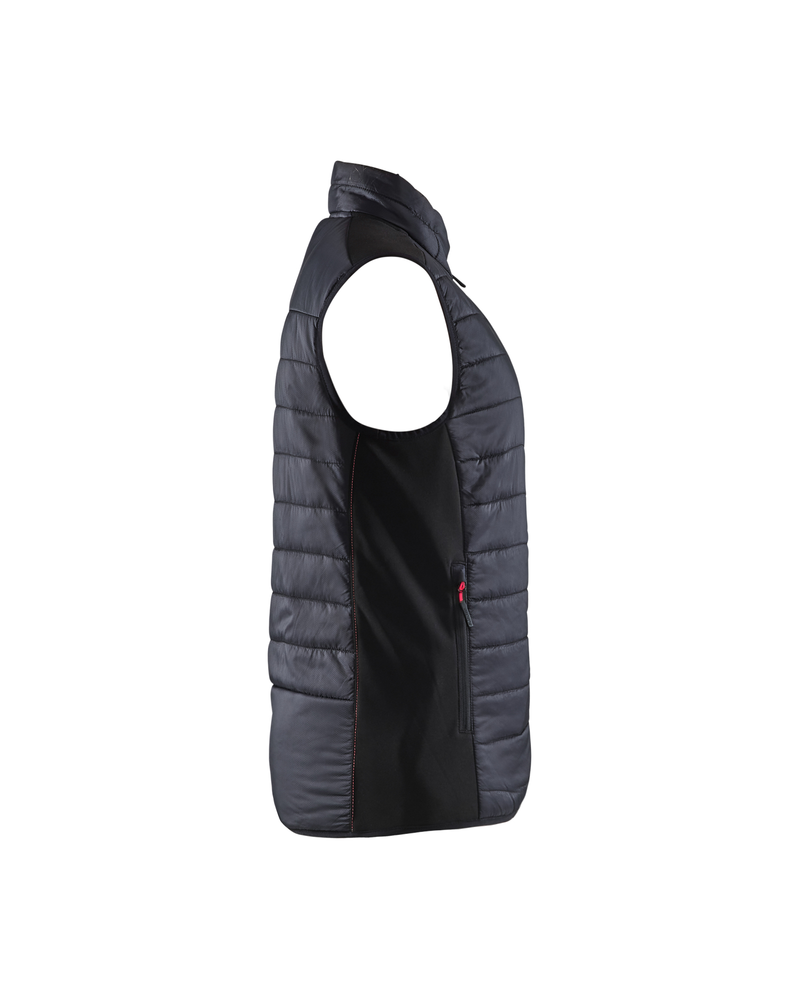 Blåkläder Dames gevoerde bodywarmer 3864 - Zwart/Rood zijkant