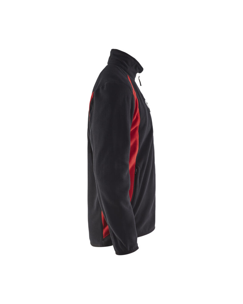 Blåkläder Fleecejack 4730 - Zwart/Rood zijkant