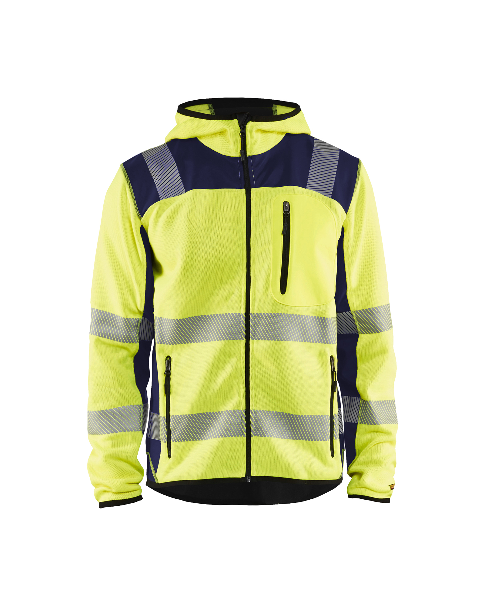 Blåkläder Gebreid vest met capuchon High Vis 4923 - High Vis Geel/Marineblauw voorkant