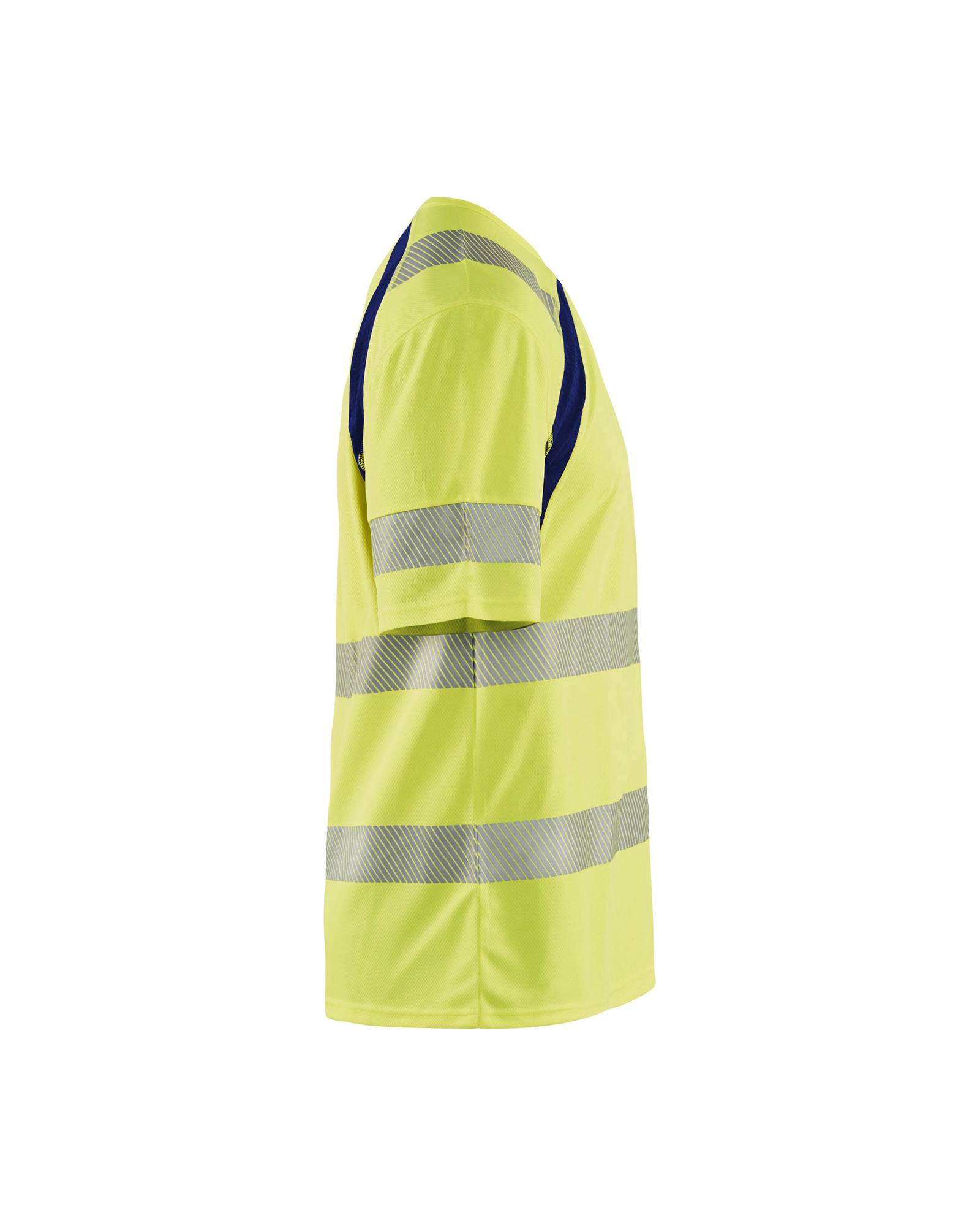 Blåkläder UV-T-shirt High Vis 3397 - High Vis Geel/Marineblauw zijkant