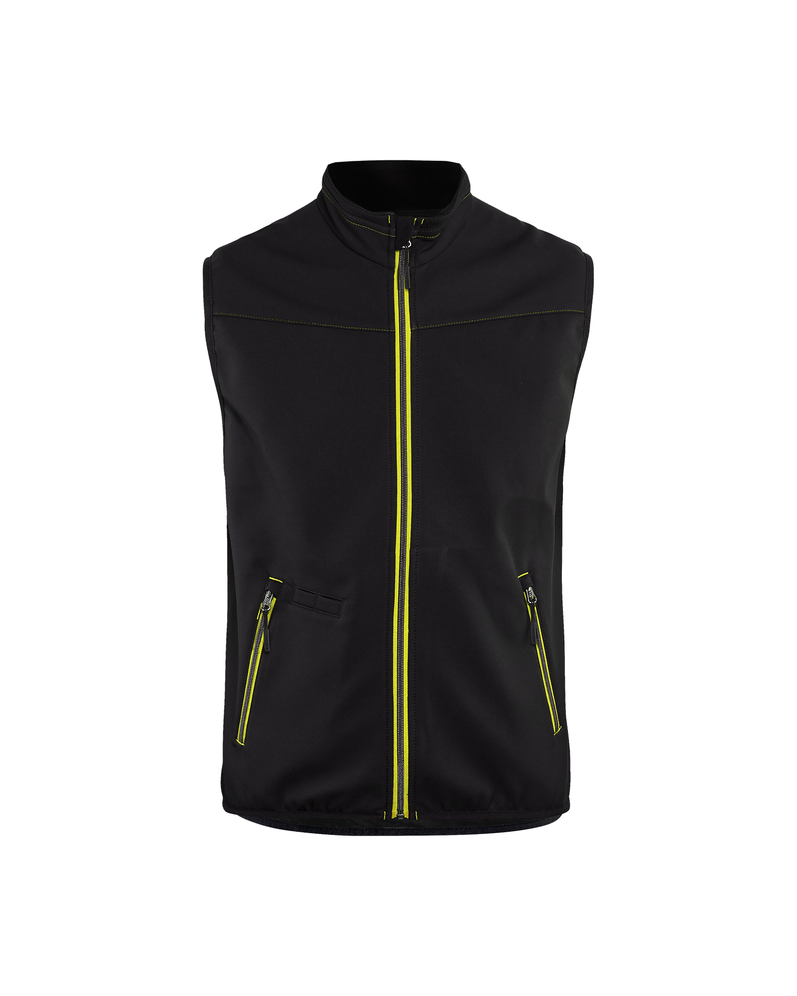Blåkläder Softshell bodywarmer 3850 - Zwart / High Vis Geel voorkant