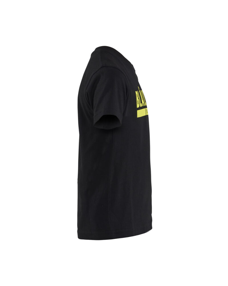 Blåkläder Kids T-shirt 5200 - Zwart / High Vis Geel zijkant