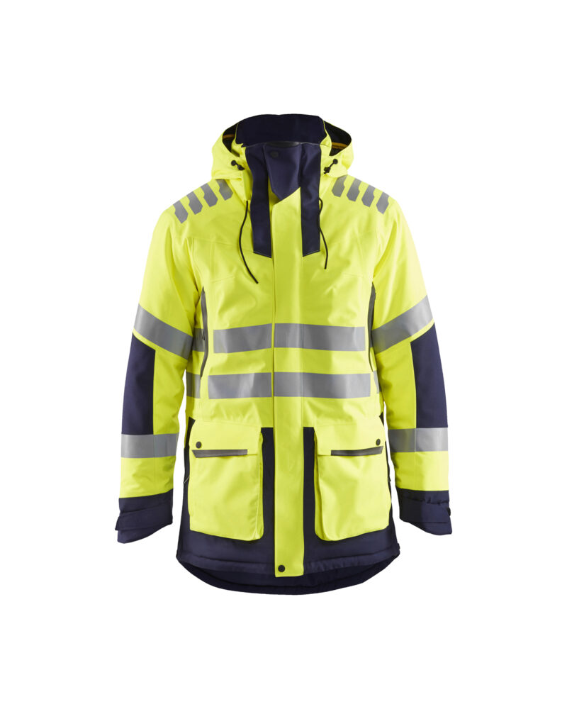 Blåkläder Parka High Vis Evolution 4469 - High Vis Geel/Marineblauw voorkant