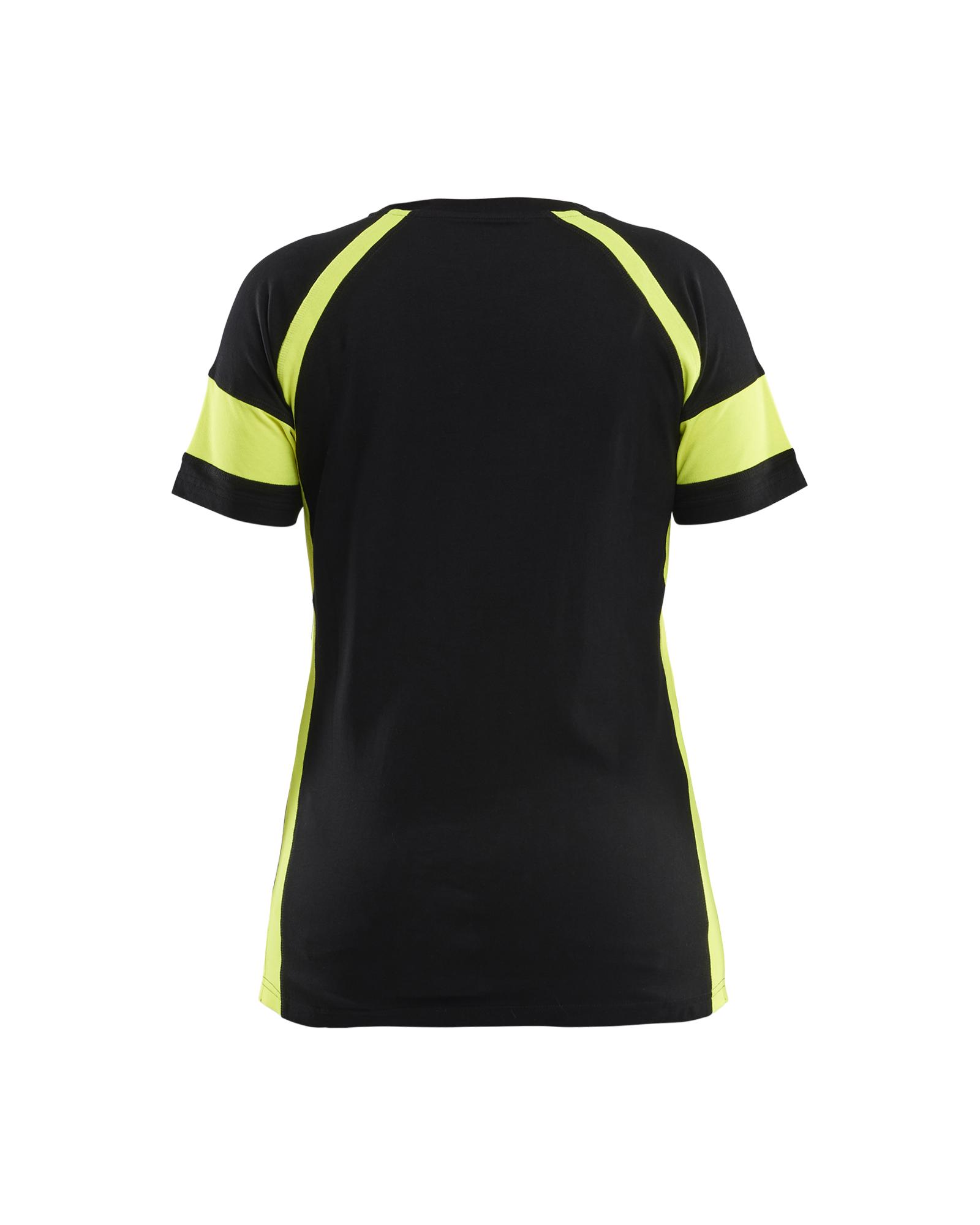 Blåkläder Dames T-shirt Visible 3524 - Zwart / High Vis Geel achterkant