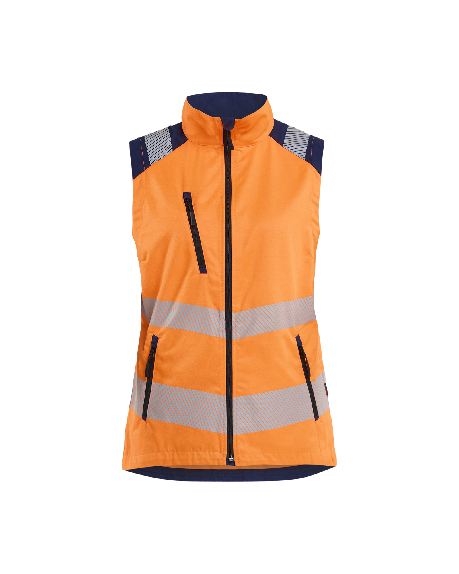 Blåkläder Dames bodywarmer High Vis 3092 - High Vis Oranje/Marineblauw voorkant