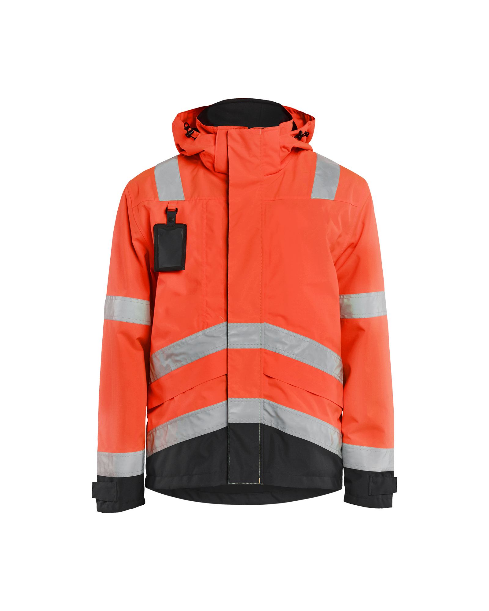 Blåkläder Shell Jack. Ongevoerd High Vis 4837 - High Vis Rood/Zwart voorkant