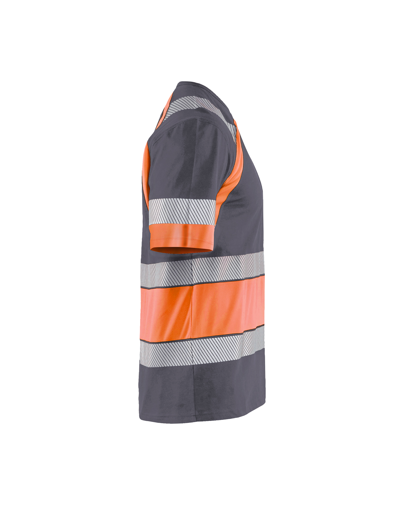Blåkläder T-shirt High Vis 3421 - Medium grijs/High Vis Oranje zijkant