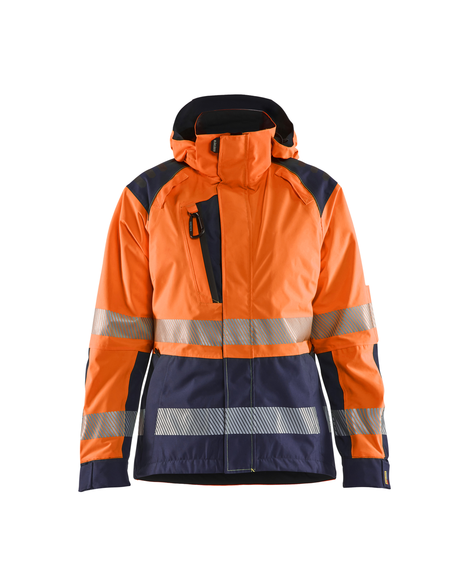 Blåkläder Dames Shell jack High Vis 4436 - High Vis Oranje/Marineblauw voorkant