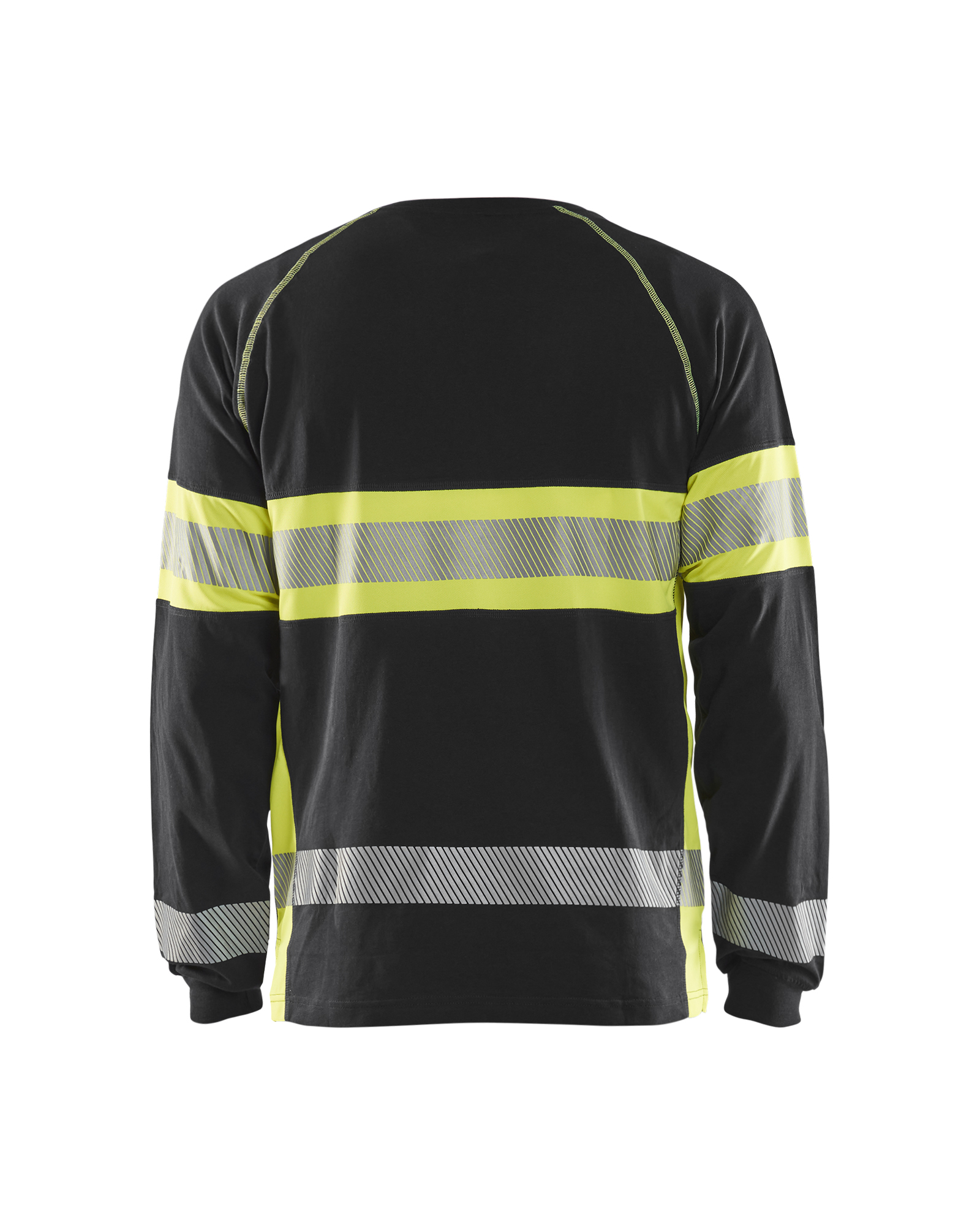 Blåkläder T-shirt lange mouwen High Vis 3510 - Zwart / High Vis Geel achterkant