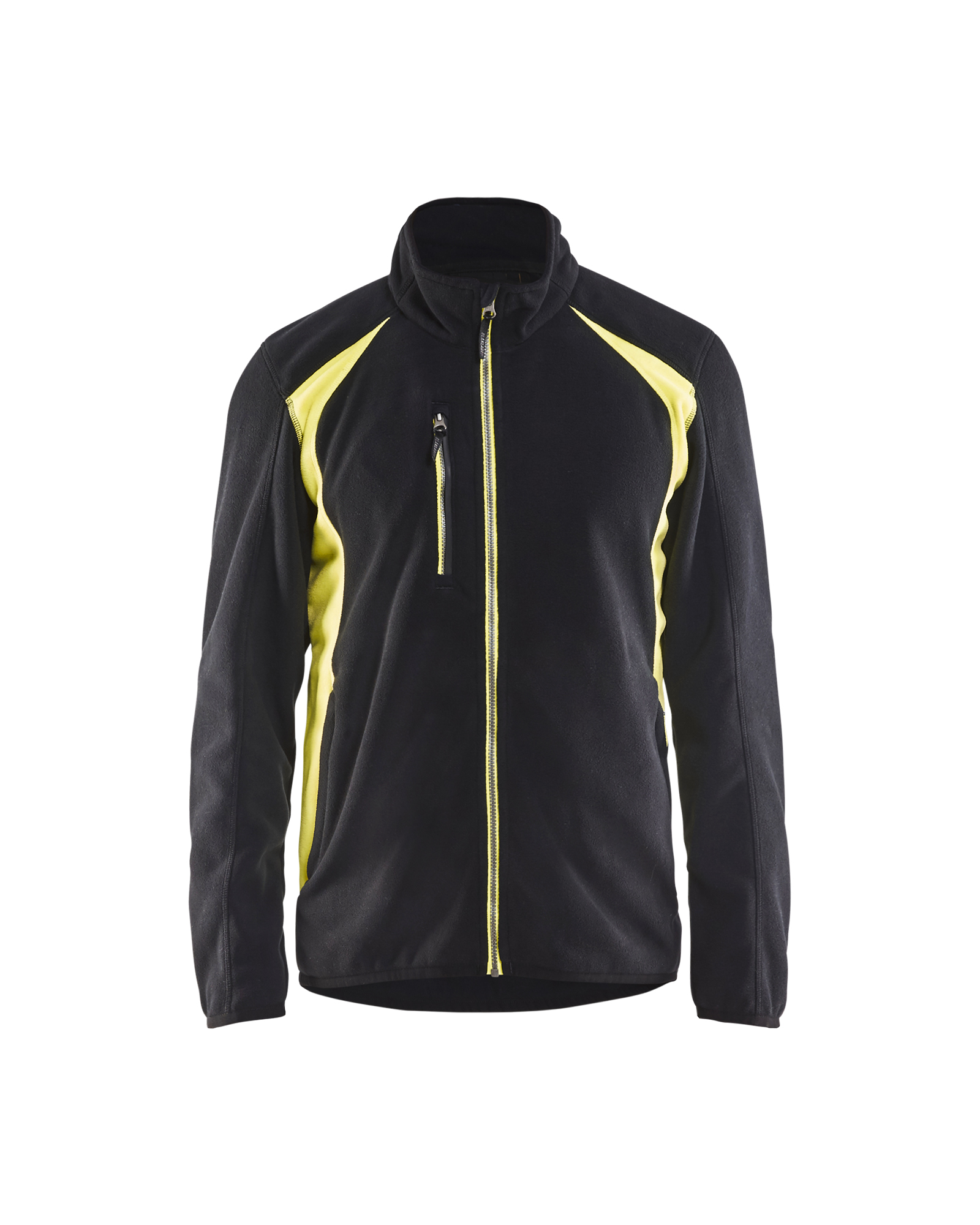 Blåkläder Fleecejack 4730 - Zwart / High Vis Geel voorkant