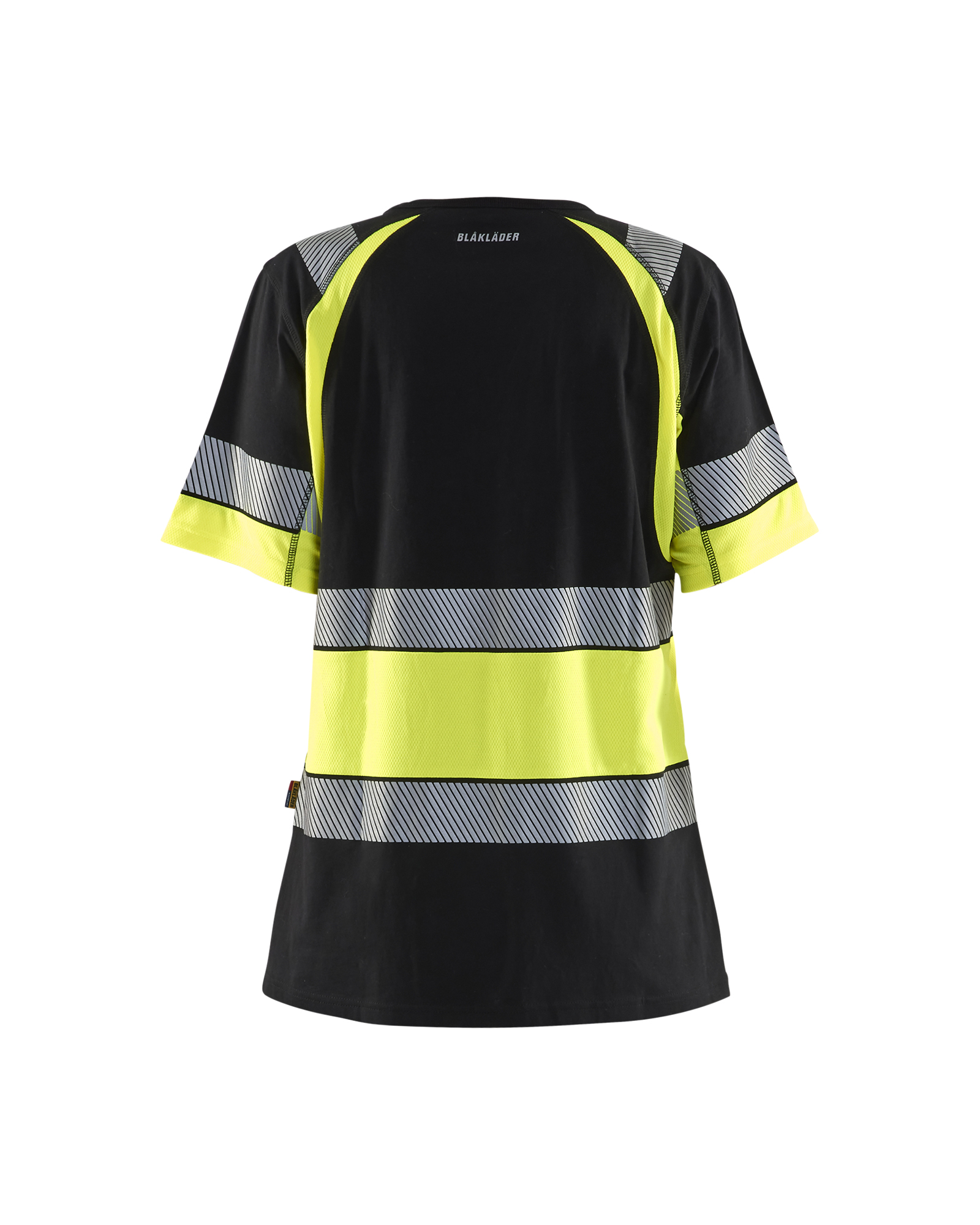 Blåkläder Dames T-Shirt High Vis 3410 - Zwart / High Vis Geel achterkant